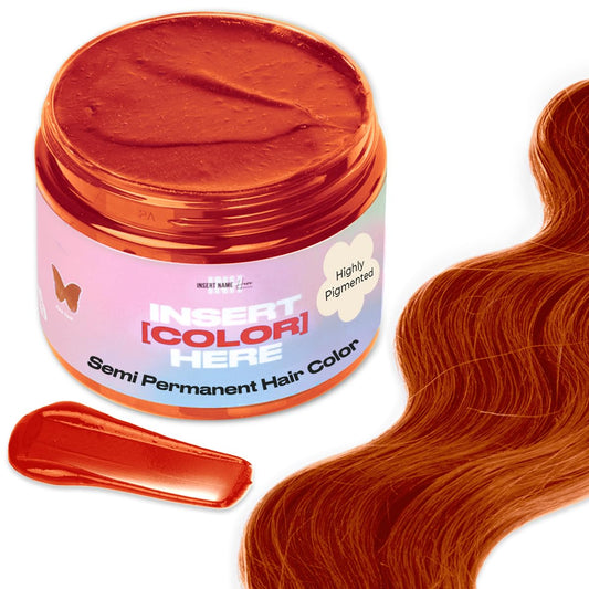 INH Semi Permanent Hair Color | Color Depositing Conditioner | Orange Hair Dye | No Bleach, No Peroxide Temporary Fire Opal Tint for Women & Men | Vegan, Ammonia Free, Sulfate Free | Ready to Use, 6oz