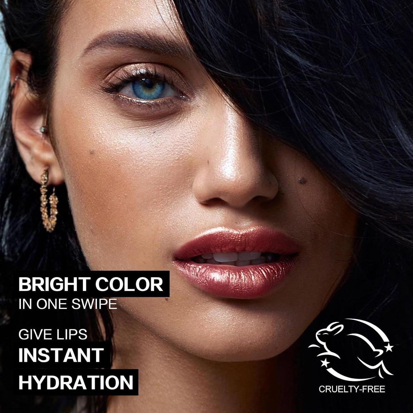 FOCALLURE Glisten Opal Shine Lipstick, High Impact Lip Color, Moisturizing Tinted Lip Balm, Lightweight & Hydrating Formula for Lip Care, ONE BITE