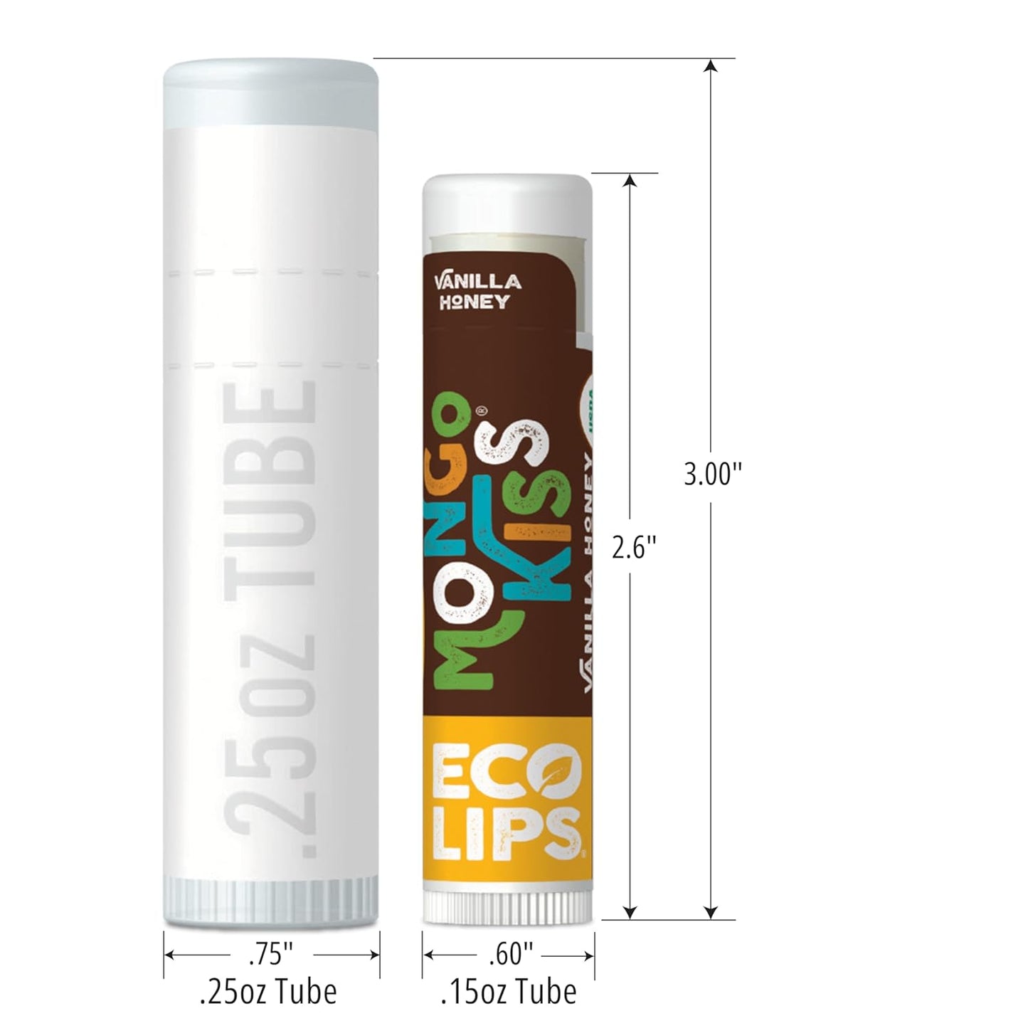 Mongo Kiss USDA Organic Lip Balm Set 8-pack (0.15 oz. each) with Mongongo Oil & Cocoa Butter to Moisturize Chapped Lips | Made in USA by Eco Lips - Peppermint