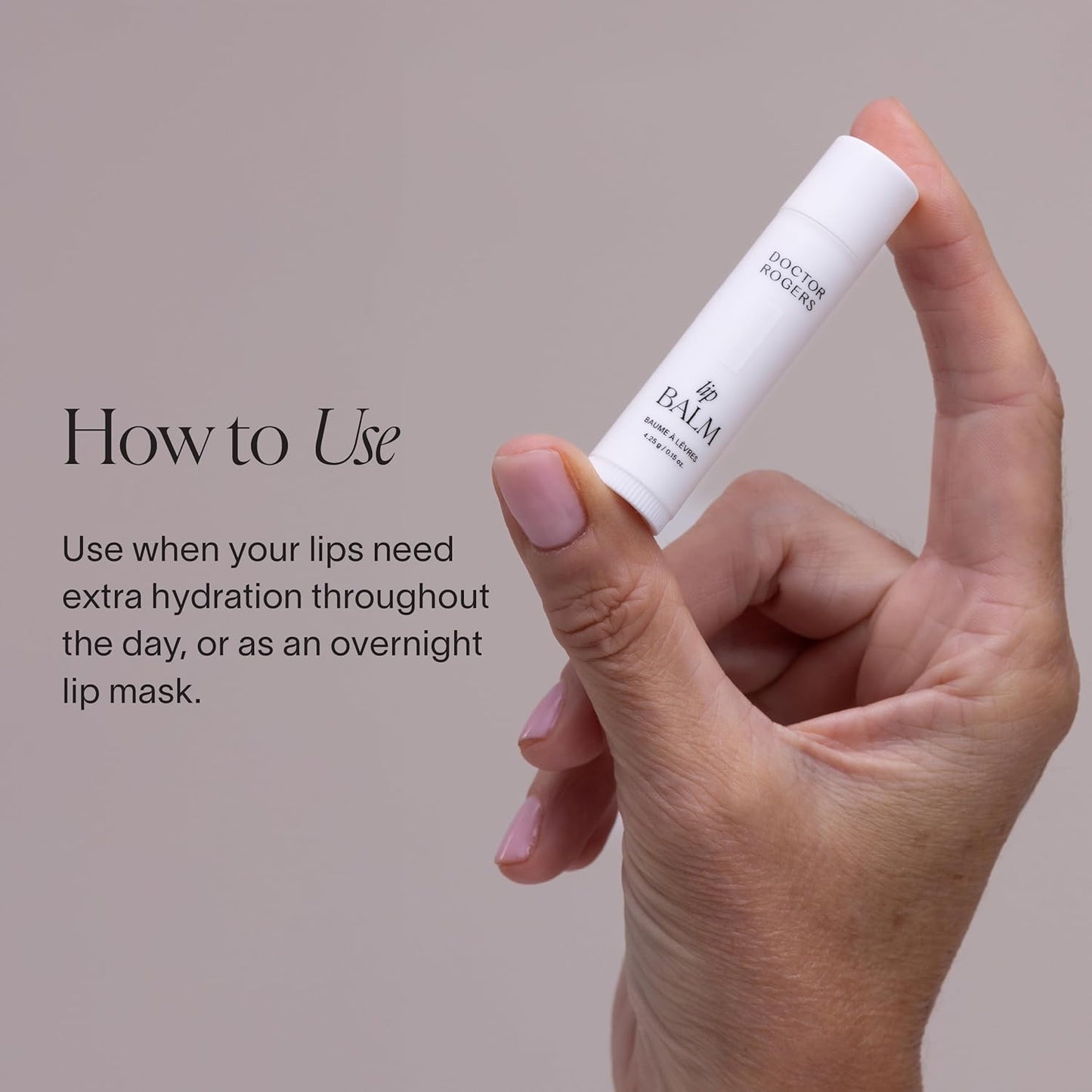 Doctor Rogers Lip Balm. Hydrating & Softening Lip Moisturizer for Very Dry Lips, Natural & Hypoallergenic, 0.15 Ounce (4.25 g) Tube