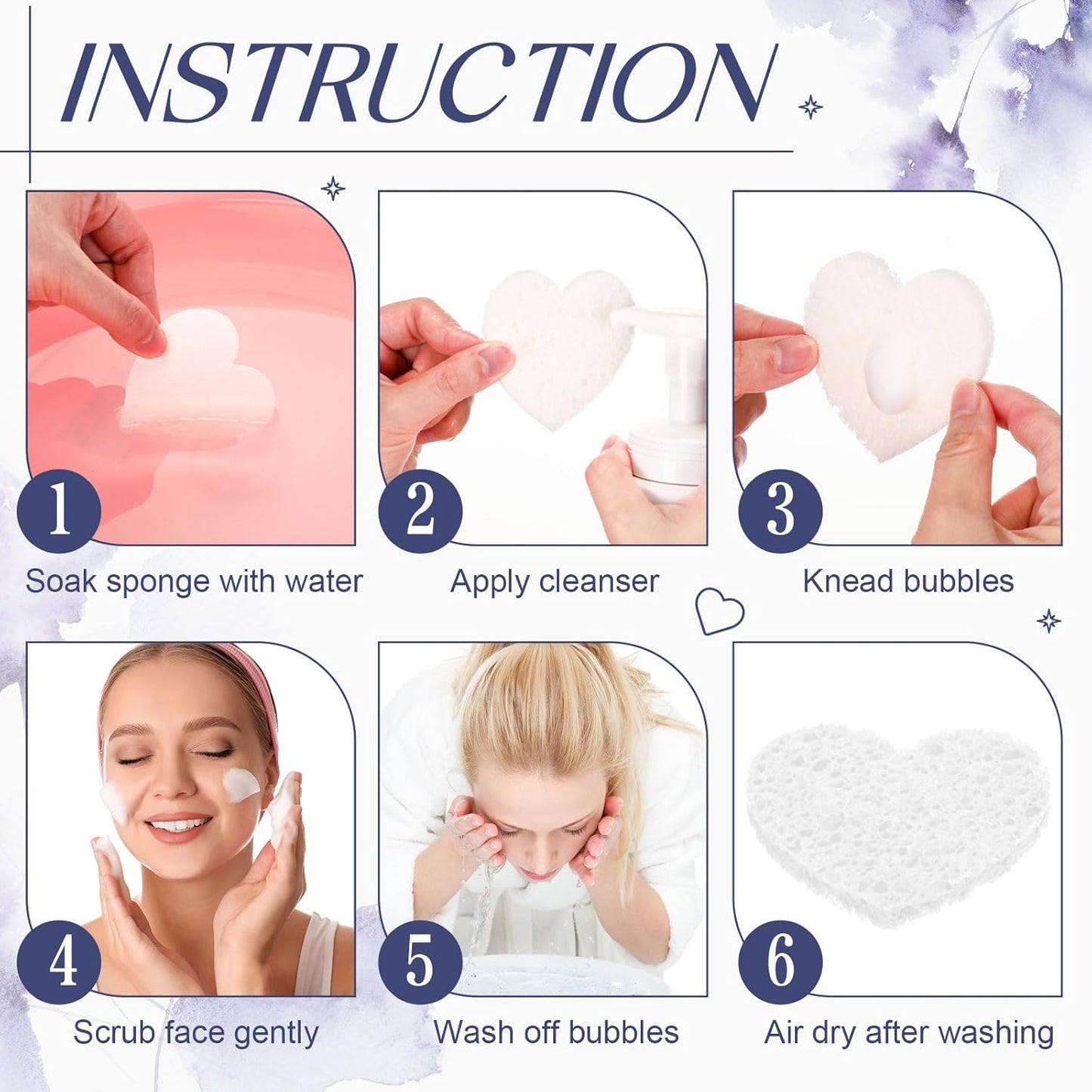 Loopeer 96 Pcs Compressed Facial Sponges with Container Disposable Face Sponge Pads for Washing Face Cleansing Exfoliating Esthetician Makeup Removal(White)