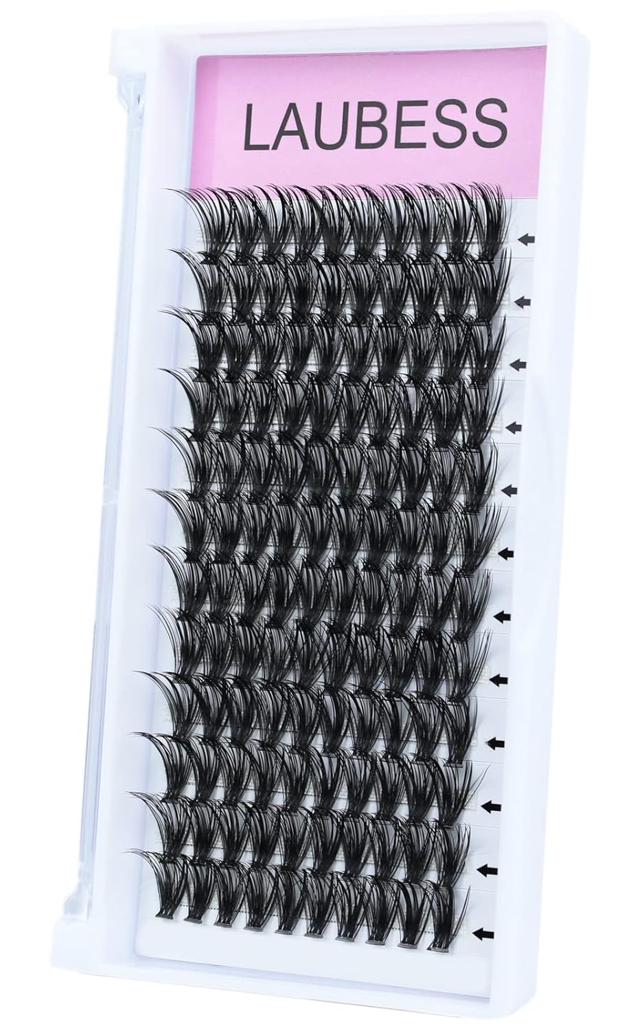 Lash Clusters LAUBESS Individual Lashes Waterproof Eyelash Clusters DIY Cluster Eyelash Extensions Soft Cluster Lashes Beginners (40D-D-16)
