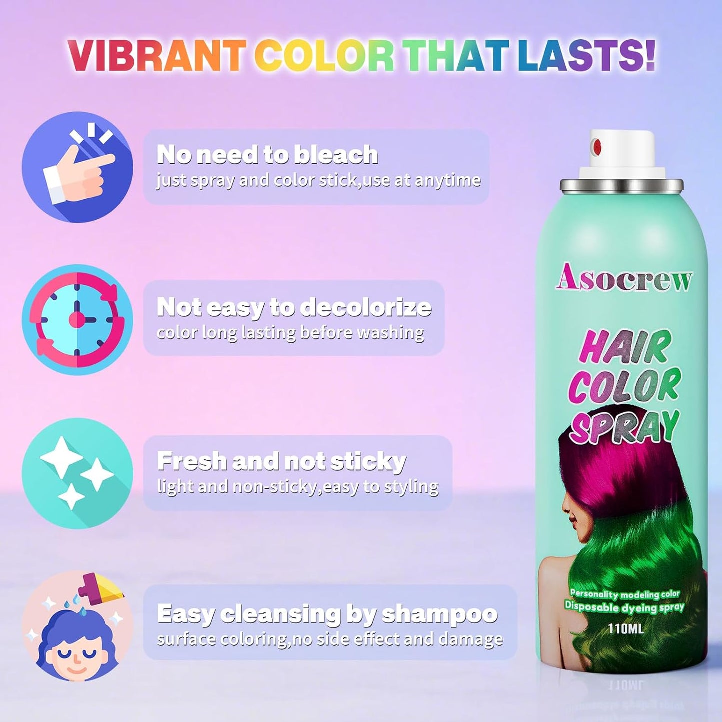 Pink Hair Spray, Hair Color Spray Dye,Temporary Hair Color Spray,Hair Wax Dye Pomades,Washable Hair Coloring Natural Hair Strong Style Gel Hair Dye for Party,Hollowen,Cosplay(Pink)
