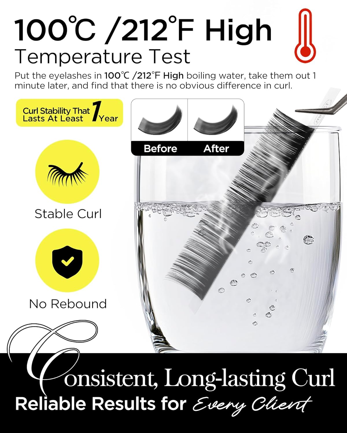 BEYELIAN Eyelash Extension 0.05 C Curl 12mm Tray Easy Fan Lash Extensions Volume Lashes Professional Use Natural Matte Black Professional Salon Use (0.05 C 12mm)