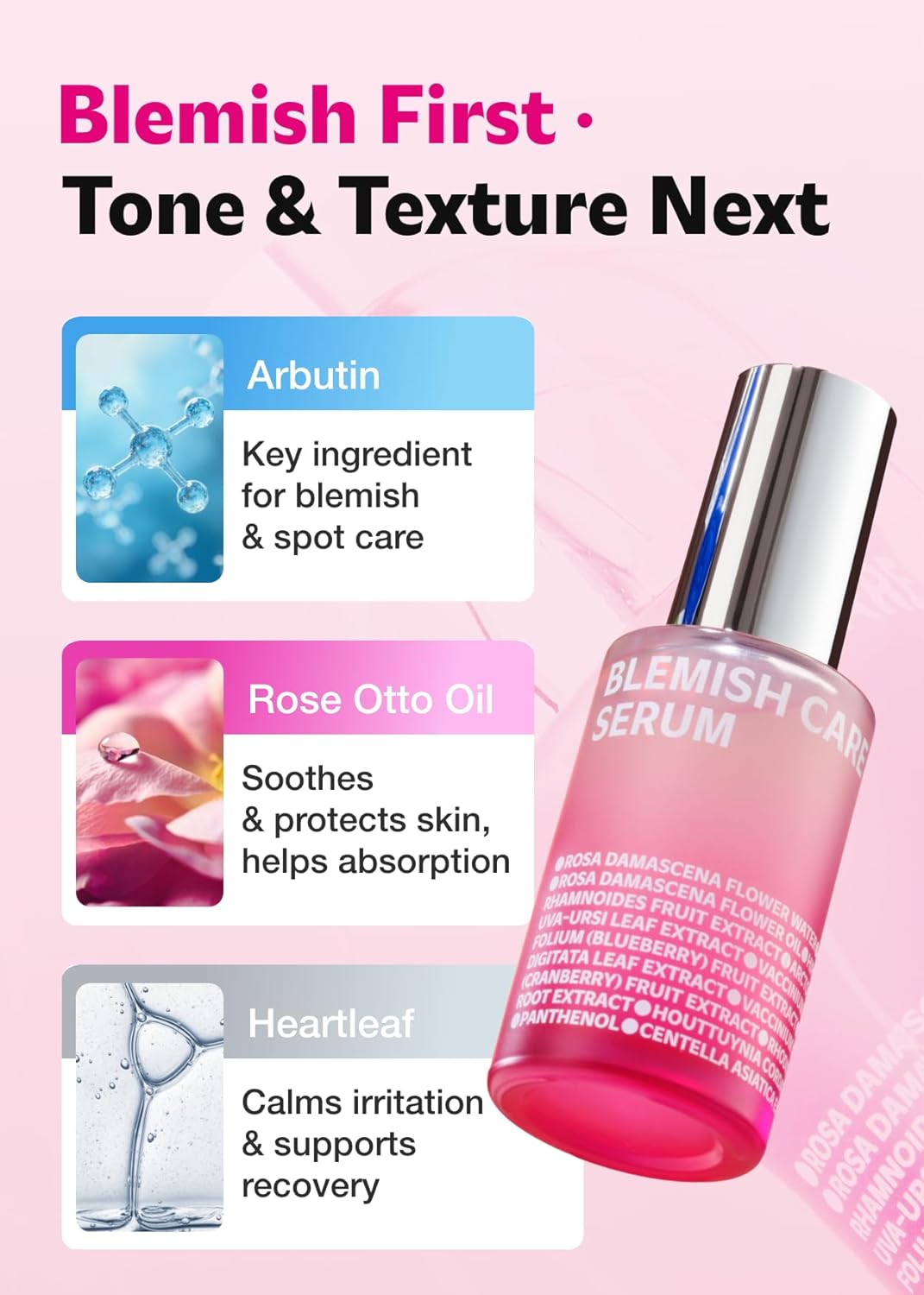 ISOI Blemish Care Up Serum for Face, Vegan Hydrating Serum for Smooth & Glass Skin Effect, Skin Barrier & Moisture Balance for Women, Arbutin, Korean Skin Care (2.36 fl. oz, 70ml)