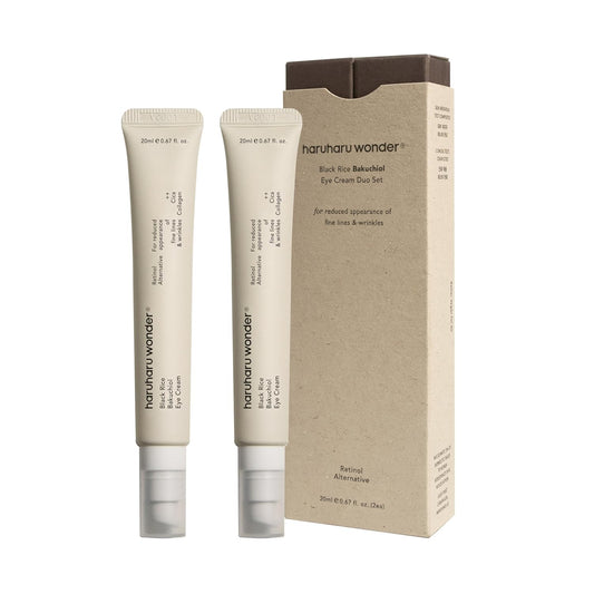 HARUHARU Wonder Black Rice Bakuchiol Eye Cream 0.67 fl.oz (Pack of 2) | Wrinkle Care, Natural Retinol Alternative | Cruelty Free, EWG-Green