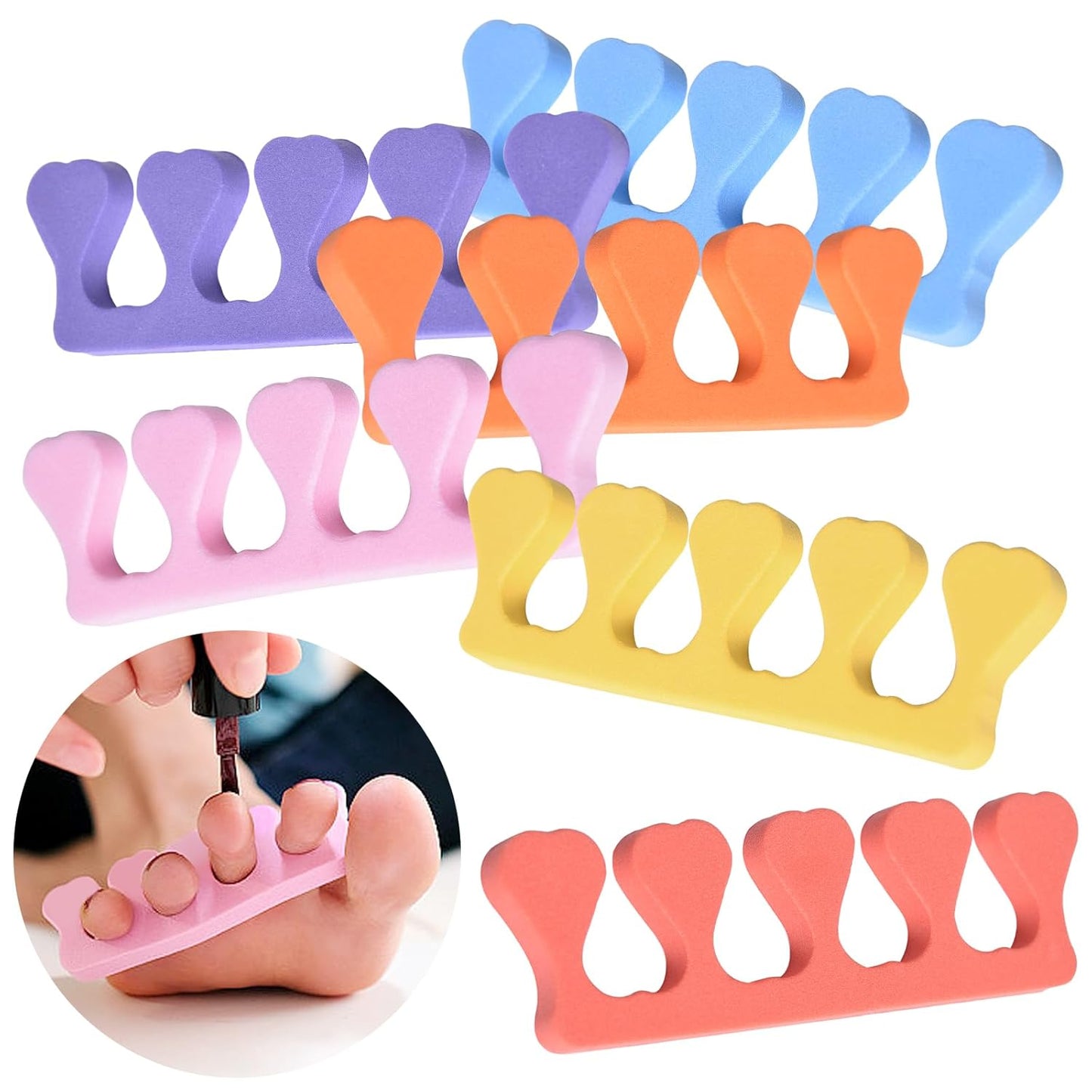 24pcs Toe Separators Set Colorful Heart Toe Separators Soft Durable Pedicure Tools for Feet Cute Design for Kids, Men and Women Spa & Pedicure & Manicure Tools