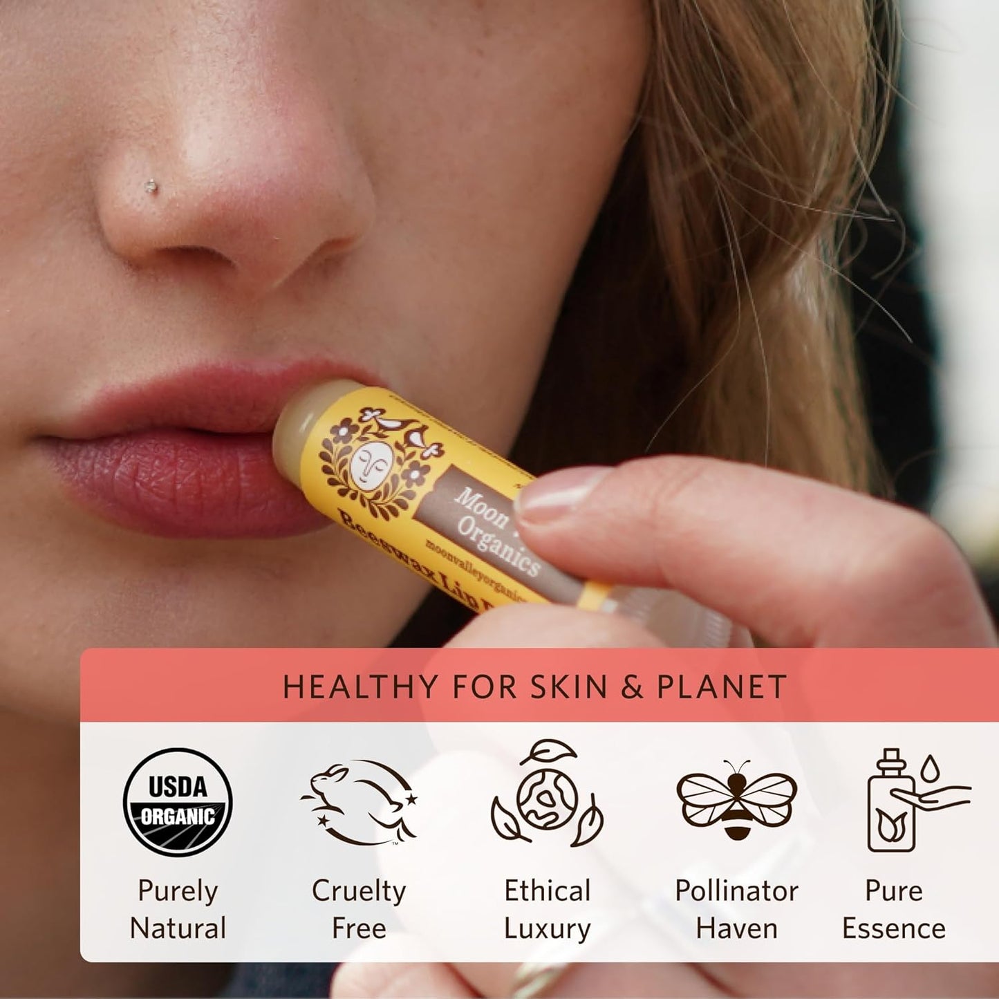 Moon Valley Organics Beeswax Lip Balm for Moisturizing Lips and Cuticles (ZINGY CINNAMON, 4 Count (Pack of 1))