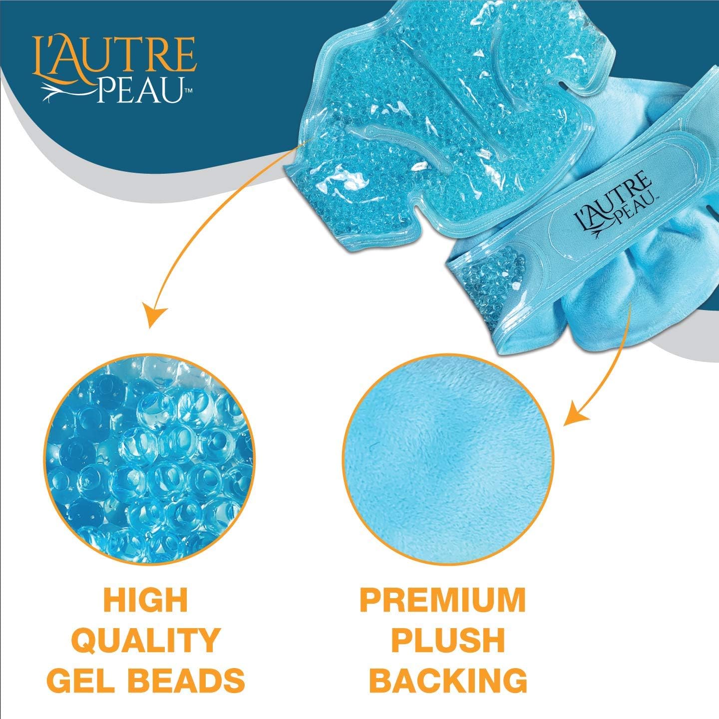 USA Merchant | Hot/Cold Plush Neck & Shoulder Gel Bead Wrap | Freeze Therapeutics by L'AUTRE PEAU | Relief for Tension, Headaches, Injuries, Swelling, Aches, Bruises, Muscle Pain, Strain & Stiffness