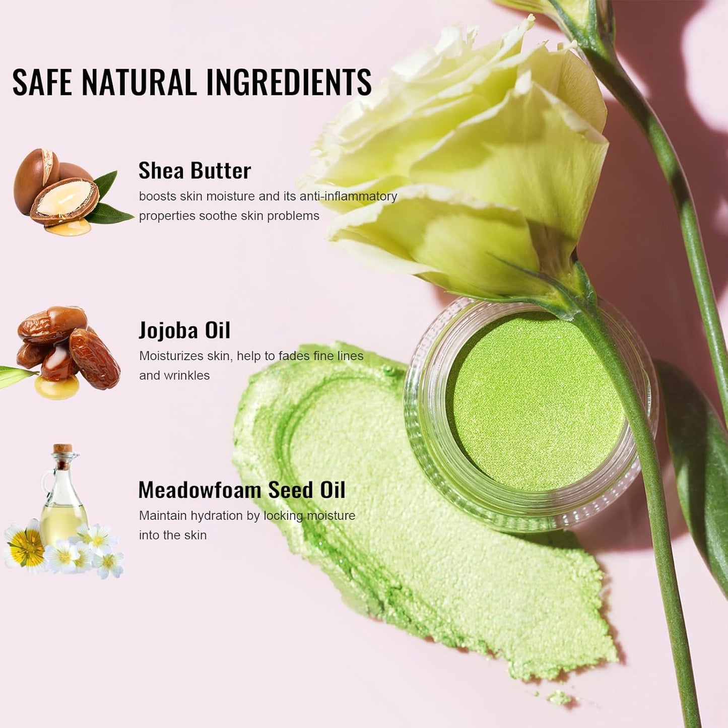 Oulac Teal Eyeshadow Green Glitter Eyeshadow Highly Pigmented Eye Shadow Waterproof & Long Lasting for Women with Moisturizing Formula. Multi-use for Highlighter. 6g (14)