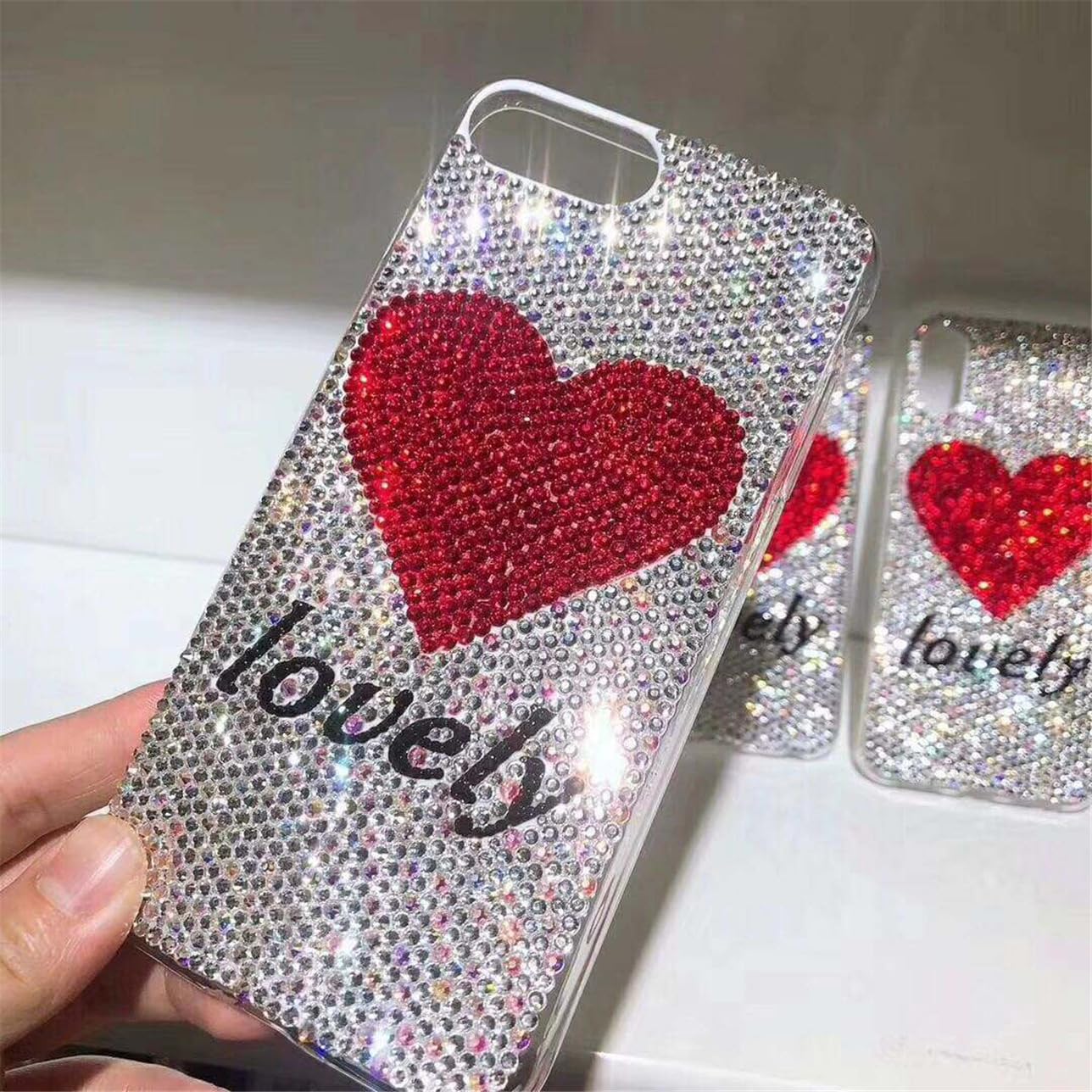 1440 Pcs SS20 5mm Flatback Rhinestones for Nails Art Crafts Glitter Round Shine Gems AB Crystals DIY Clothes Shoes （Red AB）