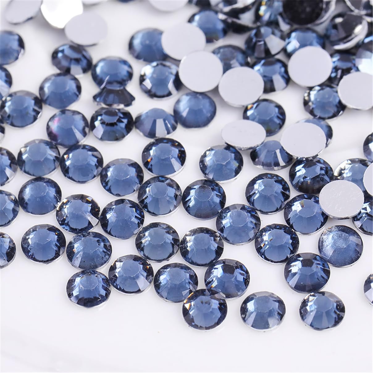 3000 Pieces SS12 3mm Flatback Rhinestones Clear Glass Round Gems Crystals for Nail Art DIY Crafts Clothes Shoes Bags （Dark Grey）