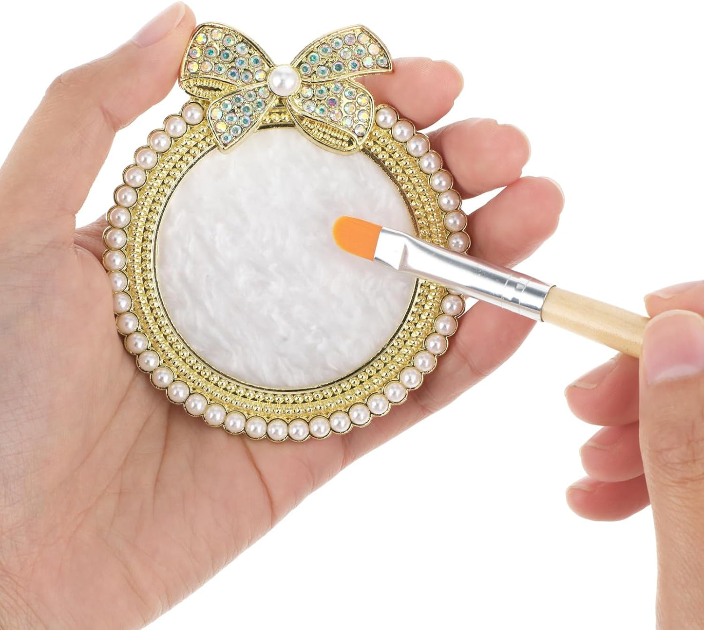 Resin Nail Art Palette Gold Edge Nail Holder Heart Shaped Color Makeup Foundation Mixing Tools Display Board Gel Nail Art Color Mixing Palette Painting Tray Manicure Tool