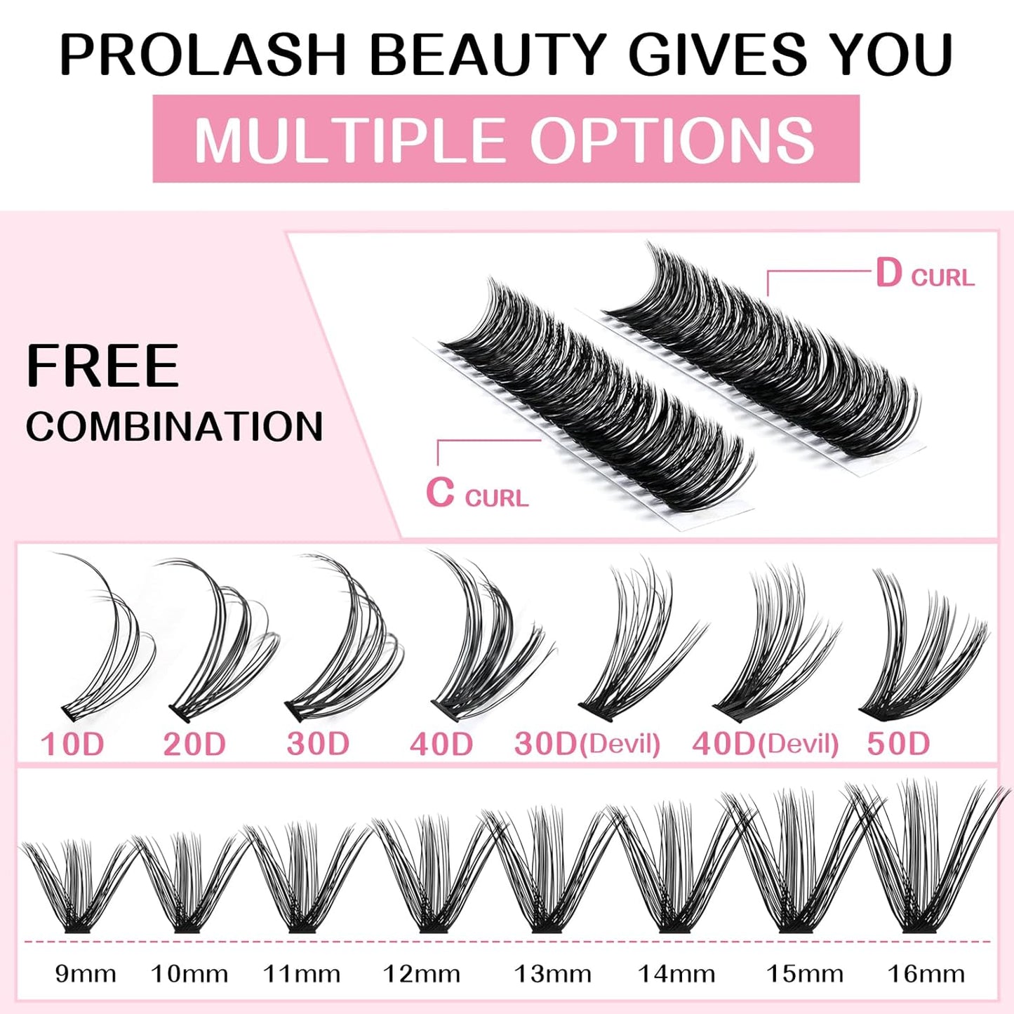 280 Pcs Individual Lashes 40D+50D Mixed Lash Clusters 14 Rows Cluster Lashes that Look Like Eyelash Extensions DIY Lash Extension Self Application At Home (40+50-D-14-20mix)