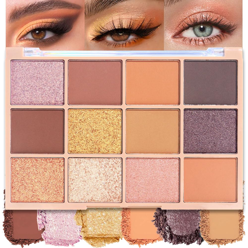 SUAKE Neutral Eye Shadow Palette,Nude Pink Champagne Naked Cream Eyeshadow Palette,Make Up Pallets for Women, Highly Pigmented Long Lasting Naturing-Looking,Blendable,Vegan