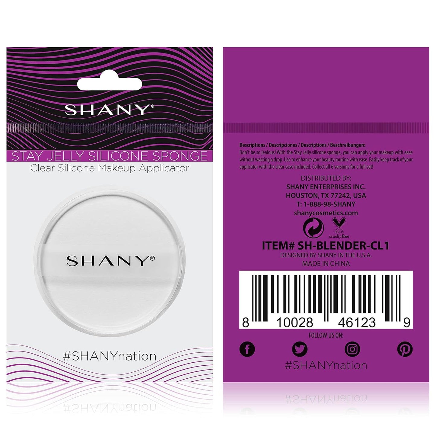 SHANY Stay Jelly Silicone Sponge - Clear & Non-Absorbent Makeup Blending Sponge for Flawless Application with Foundation - ROUND