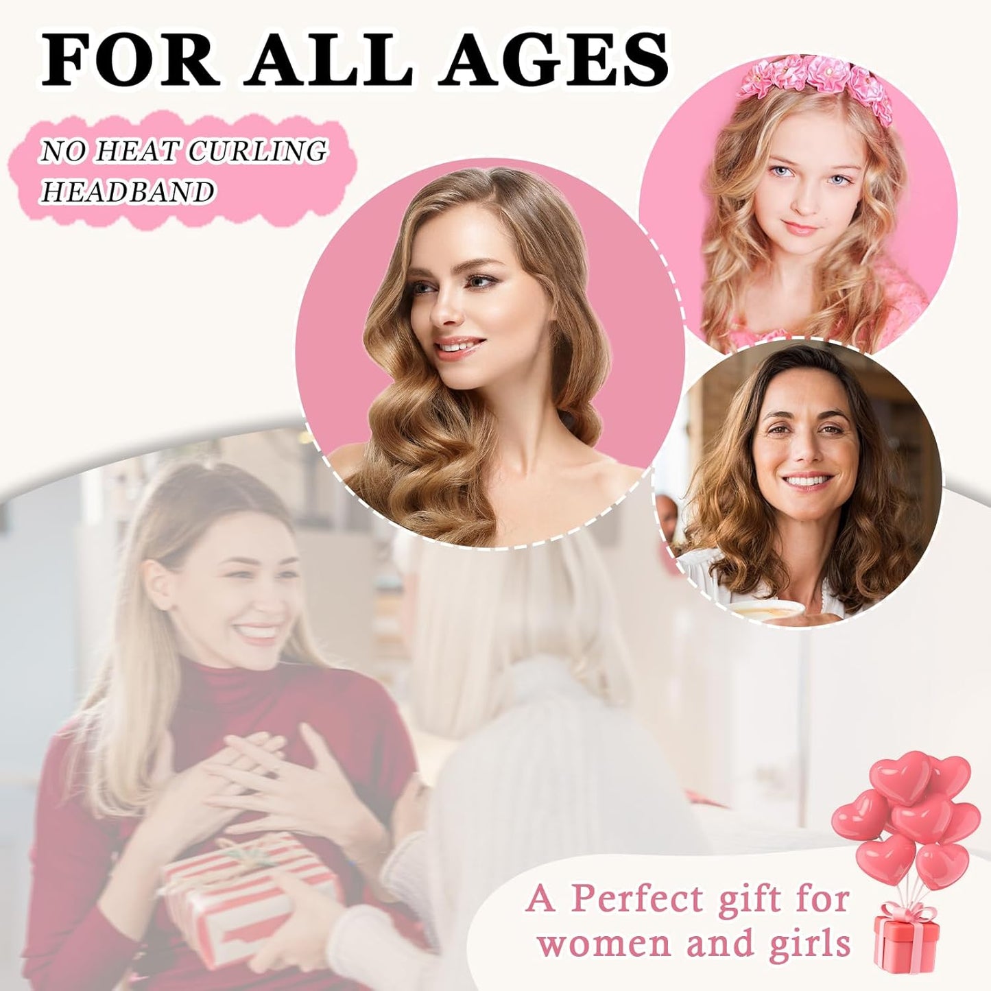 70" Soft Hair Curlers for Overnight Curls - No Heat Curl Wrap with 9 Rods for Long Hair, Khaki