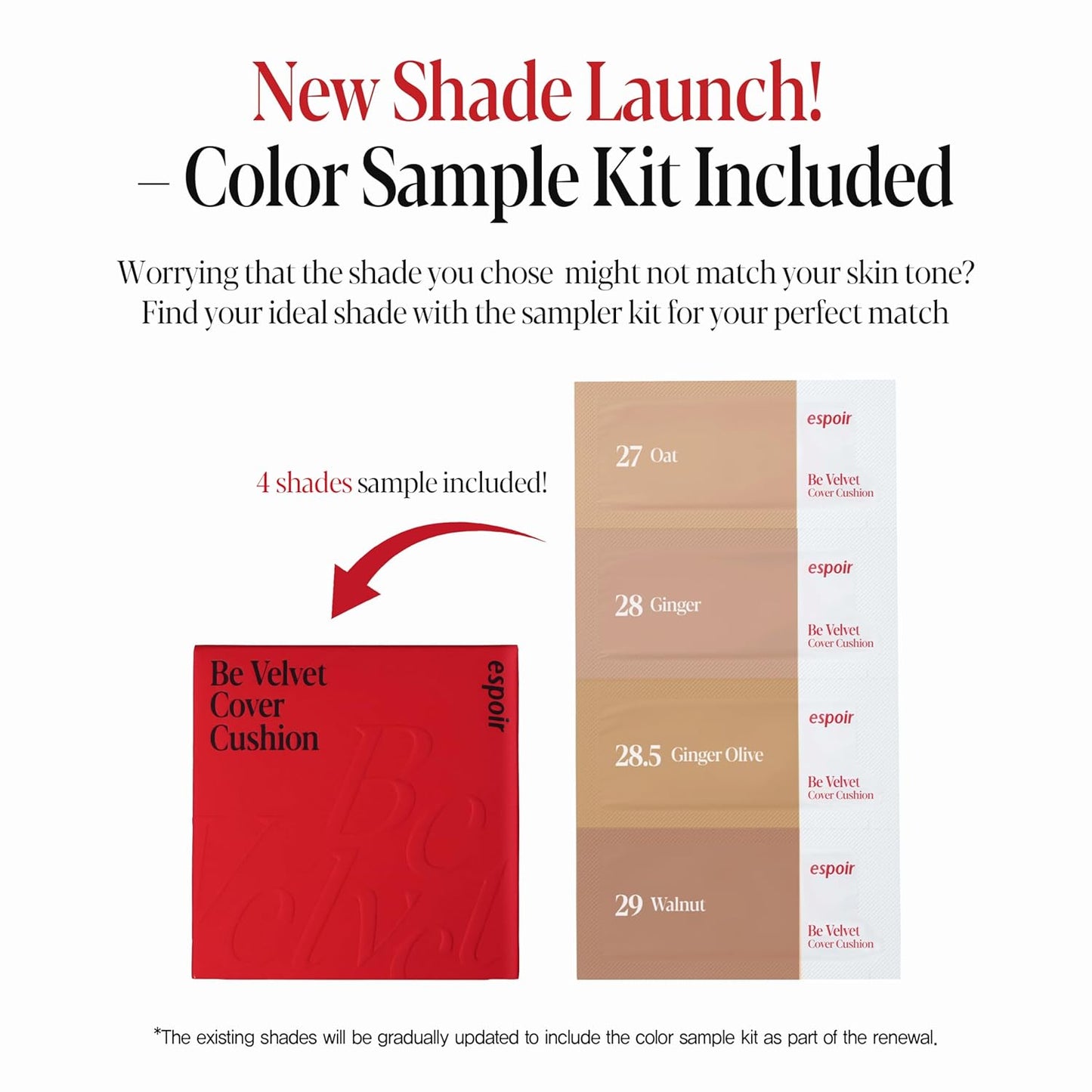 espoir [NEW] Be Velvet Cushion Foundation | Quick and Easy Coverage with Long-lasting Color by Zero Oxidation (#27 Oat, 0.46 Ounce (Pack of 1))