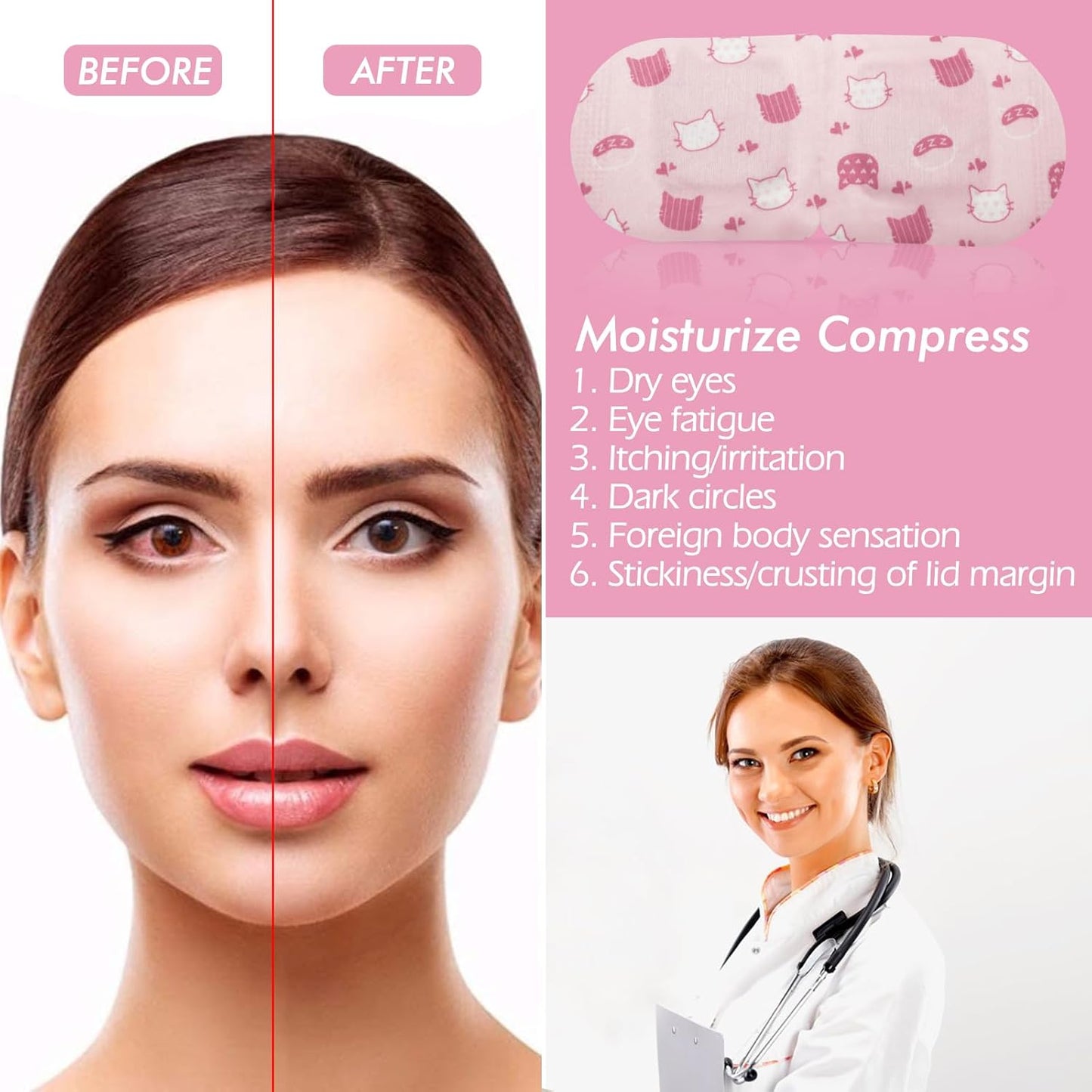 Jekeno Steam Eye Mask, 20 Packs Eye Masks for Dry Eyes Dark Circles and Puffiness, 40-60 Minutes Self Heated Steam Warm Eye Mask, Christmas Spa Gifts for Women