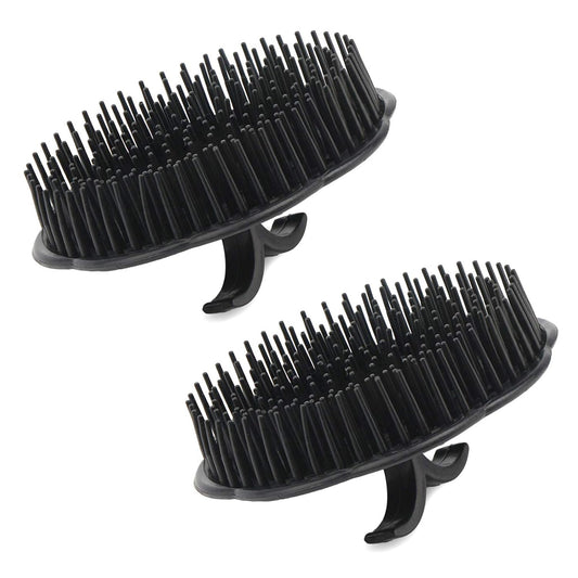 Segbeauty 2pcs Scalp Massage Shampoo Brush, Massage Hair Brush Floriated Shower Comb for Deep Cleaning Hair Men’s Hand Brush Growth Beard Brush Pet Grooming Brushes (Black)