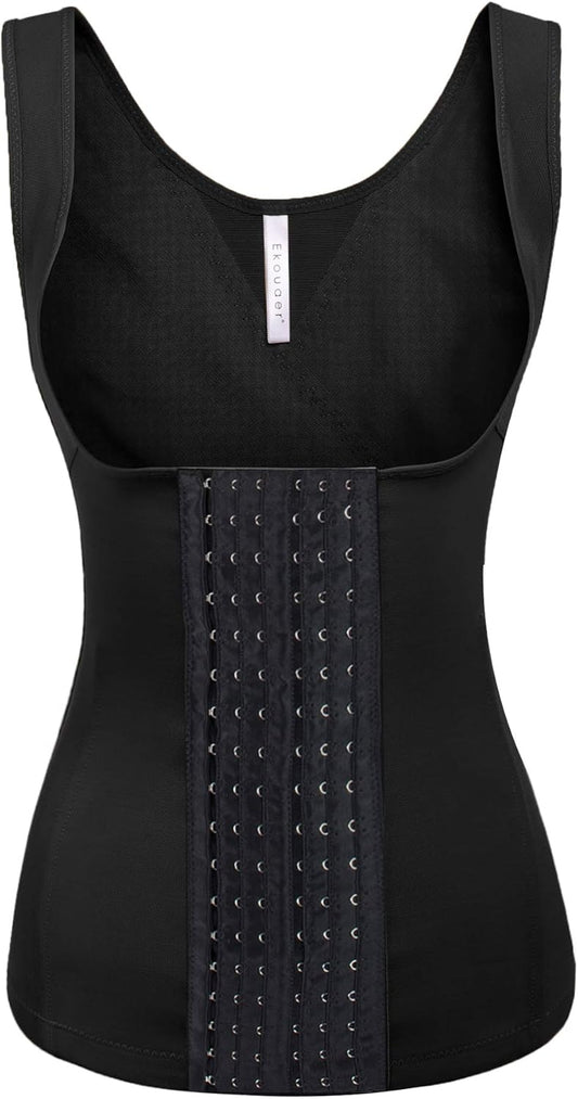 Evanhome Women's Waist Trainer Cincher Underbust Corset Vest Steel Boned Hourglass Body Shaper With Hooks S-4XL