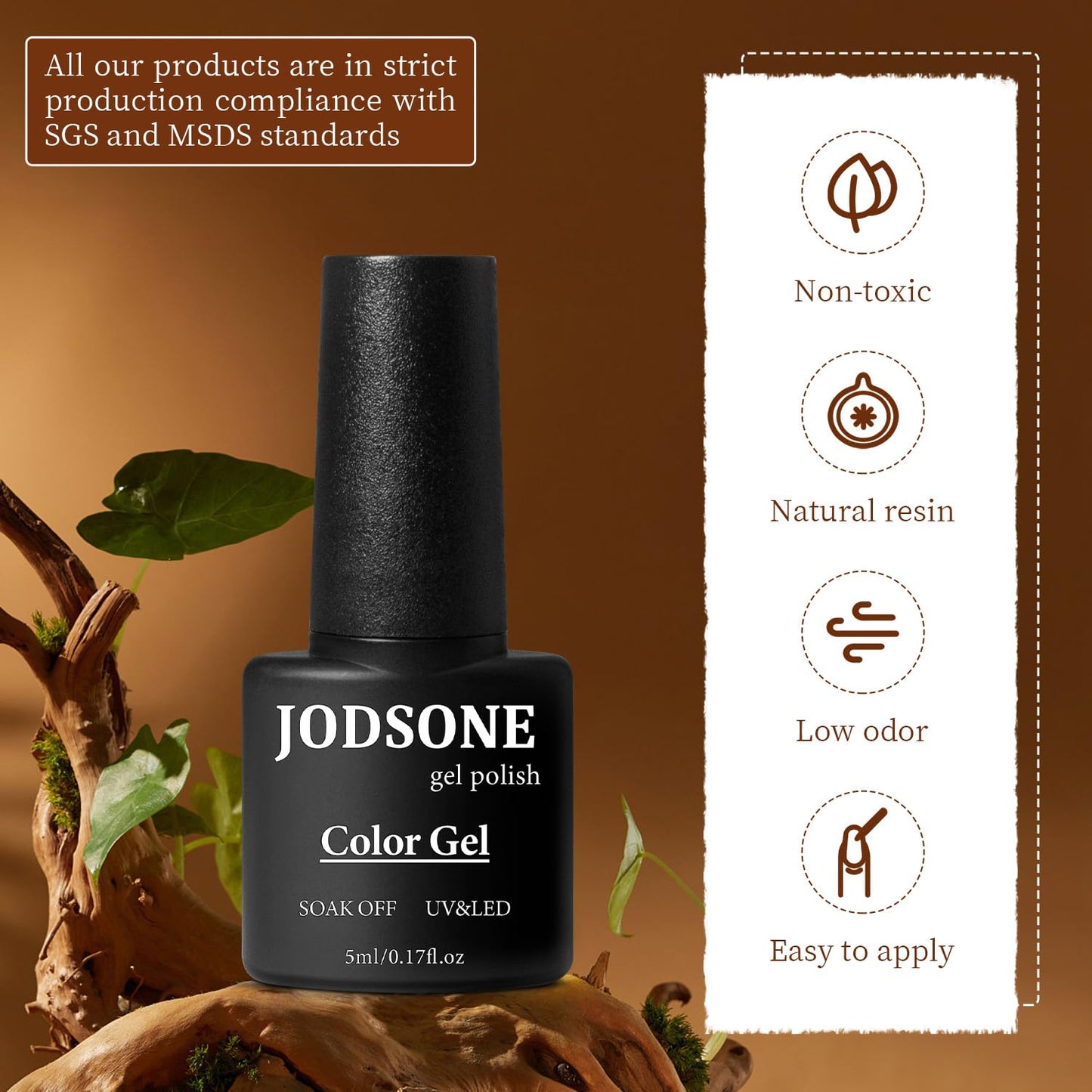 JODSONE 100 PCS (5 ml each) Gel Nail Polish Kit No Wipe Soak off Base Coat and Matte Glossy Top Coat Gel Polish Collections Gifts for Manicure Lovers