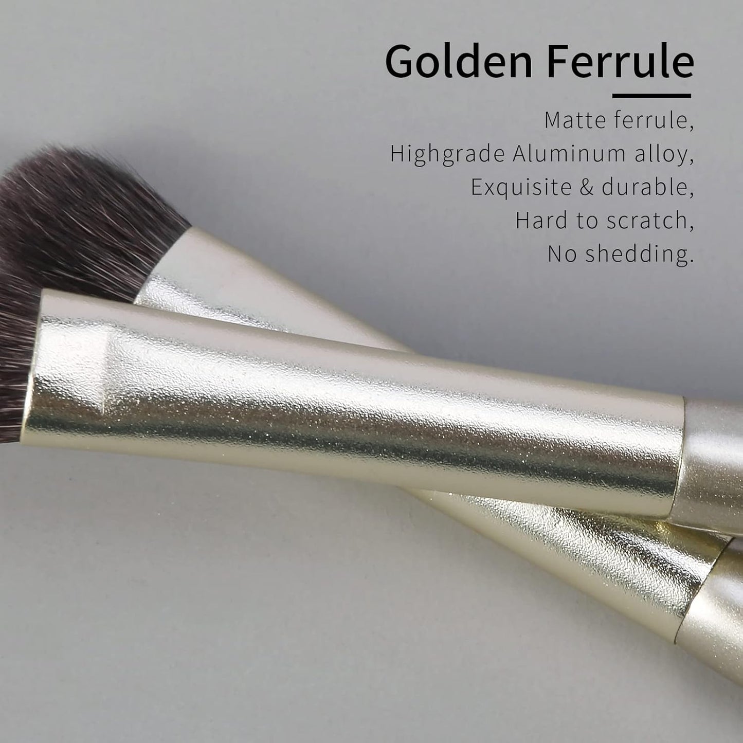 Natural Goat Hair Eye Shadow Brush by ENZO KEN, Large Smudge Eyeshadow Brush, Shader Eye Shadow Brush, Eye Shader Brush, Single Eyeshadow Brush, Eye Brushes, Eyeshadow Blending Brush. (Gold, E203L)