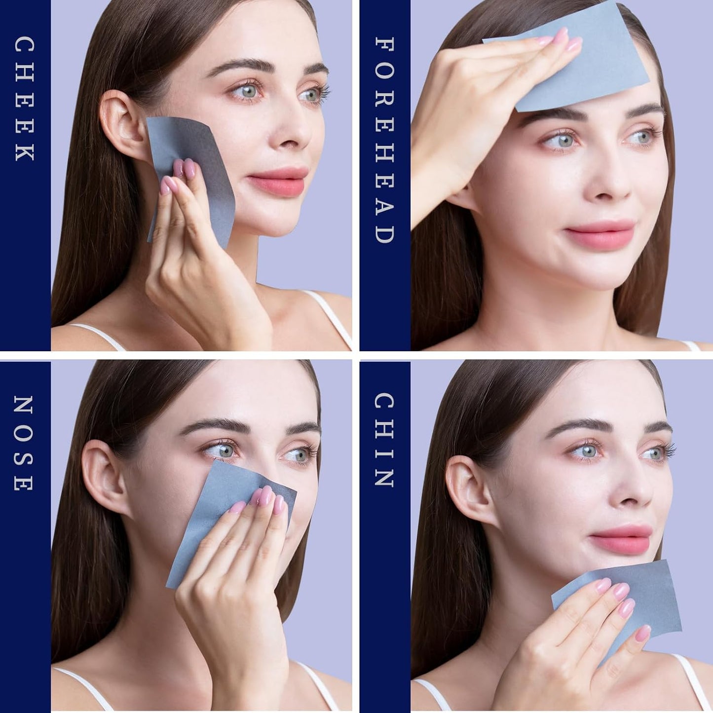 Teenitor 400 Counts Oil Blotting Papers for Face, Bamboo Charcoal Oil Absorbing Sheets for Oily Skin, Oil Blotting Sheets for Face, Oil Absorbent Pads Blotter Paper, Oil Face Wipes Large 10cmx7cm