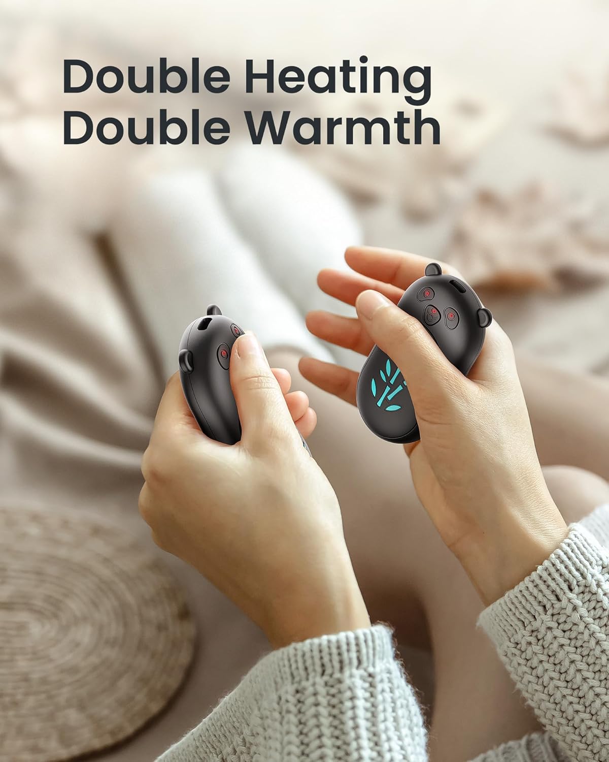 Hand Warmers Rechargeable 2 Pack, 6000mAh Electric Hand Warmer Reusable, 20Hrs Long Heating, Portable Pocket Heater Handwarmer for Women Men, Outdoor Camping, Hunting Gear