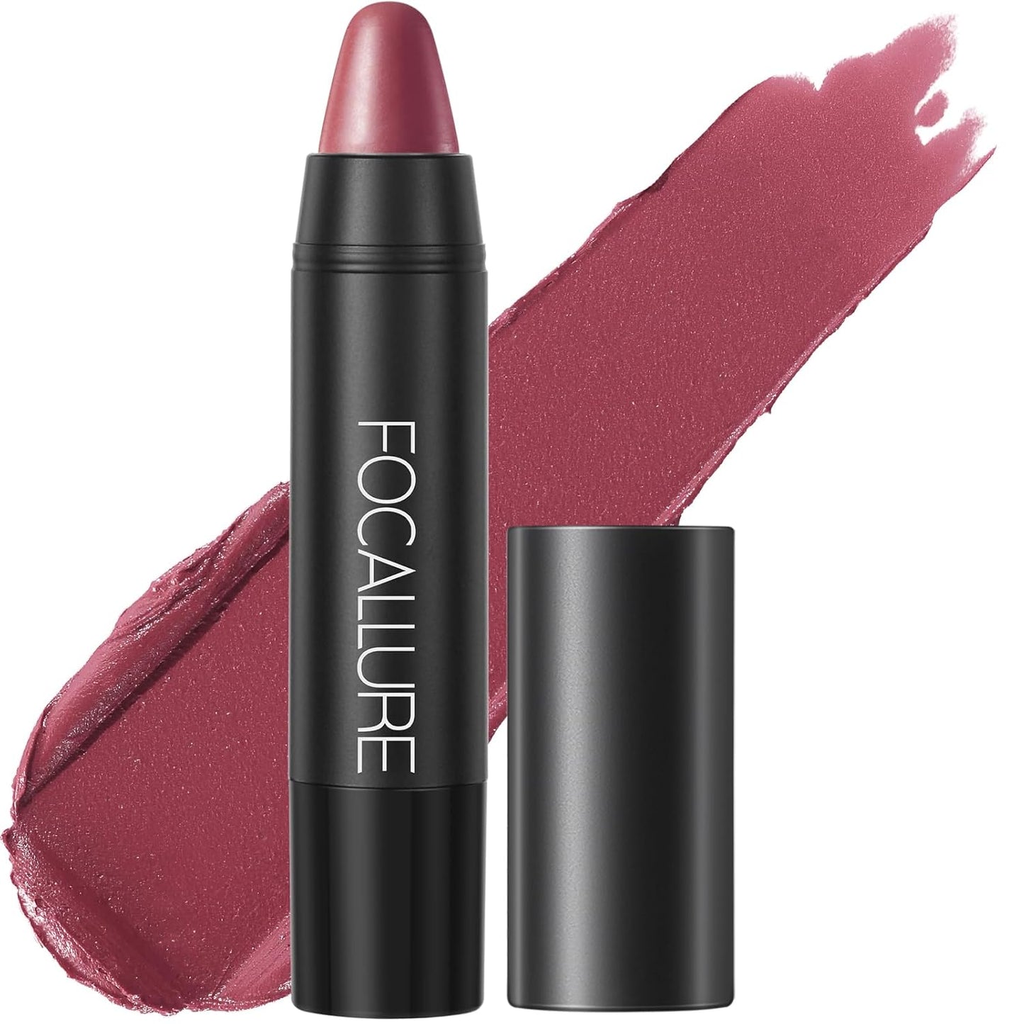 FOCALLURE Ultra Chic Matte Lipstick,Rich Vitamin E Lip Crayon,Lightweight Matte Color without Drying or Fading,Long Lasting Waterproof Lips Makeup,DEL RIO