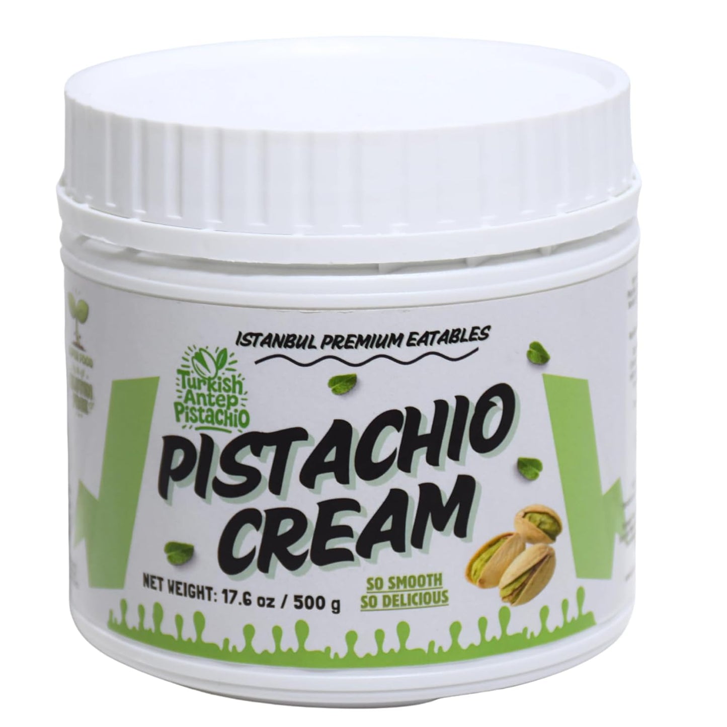Istanbul Premium Pistachio Cream, Pistachios for Dubai Chocolate Bar, Cream for Dessert, Kataifi & Knafeh, Crema de Pistacho, Non-GMO,1.1 LB (500gr)