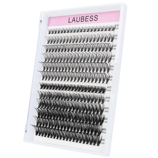 Eyelash Clusters LAUBESS Lash Clusters Individual Lashes Cluster Eyelash Extensions DIY at Home Waterproof Cluster Lashes (20D/40D-D-Mix9-16)