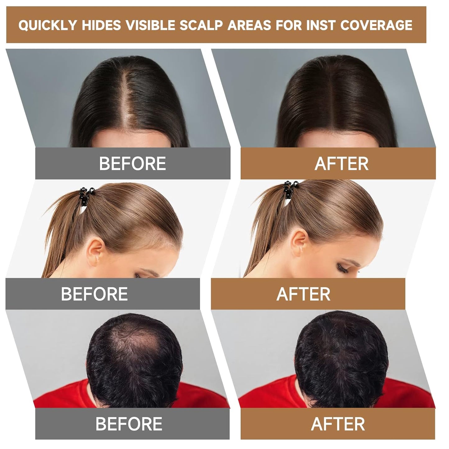 2 Pack Root Touch Up Shadow Powder, Gray Hair Cover Up, Women Color Root Coverage Powder for Thinning Grey Hairline, Men Instantly Concealer Hair Loss Beard Line Eyebrow, Dark Blonde