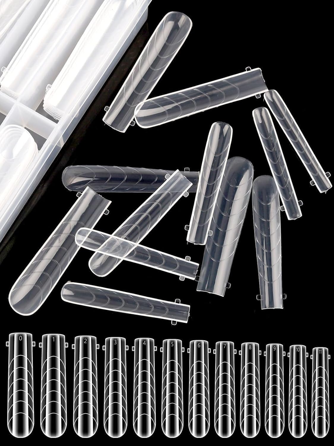 EBANKU Coffin Dual Nail Forms for Poly Extension Gel, 120 PCS Structure Builder Nail Gel Nail Molds for Solid Nail Gel Glue Poly Gel Nail Art Design Salon&DIY-12 Sizes