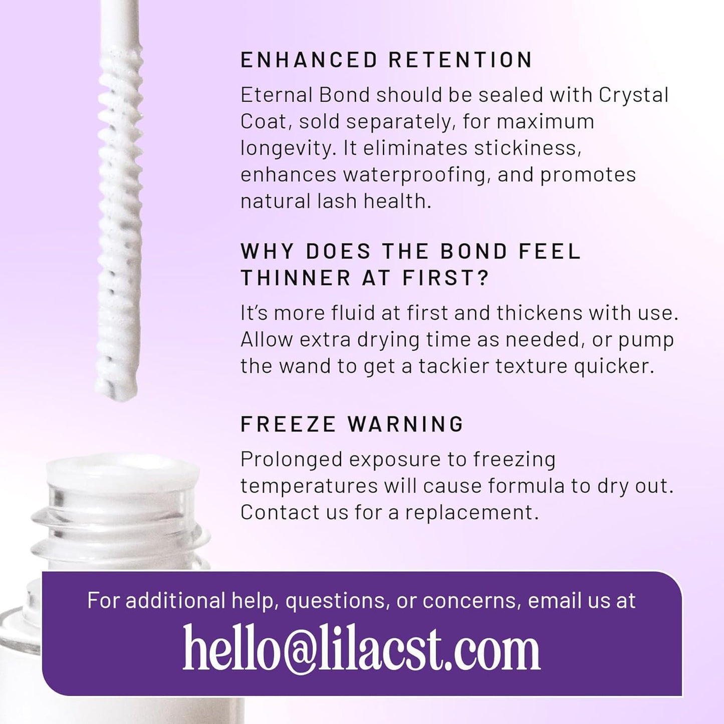 Lilac St - Eternal Bond (Clear) - Lash Cluster Glue - Quick Dry Formula - Mini Mascara Wand Applicator - Strong & Flexible Hold - Waterproof - Sensitive Eyes Safe - Cruelty Free, Vegan, Women Founded