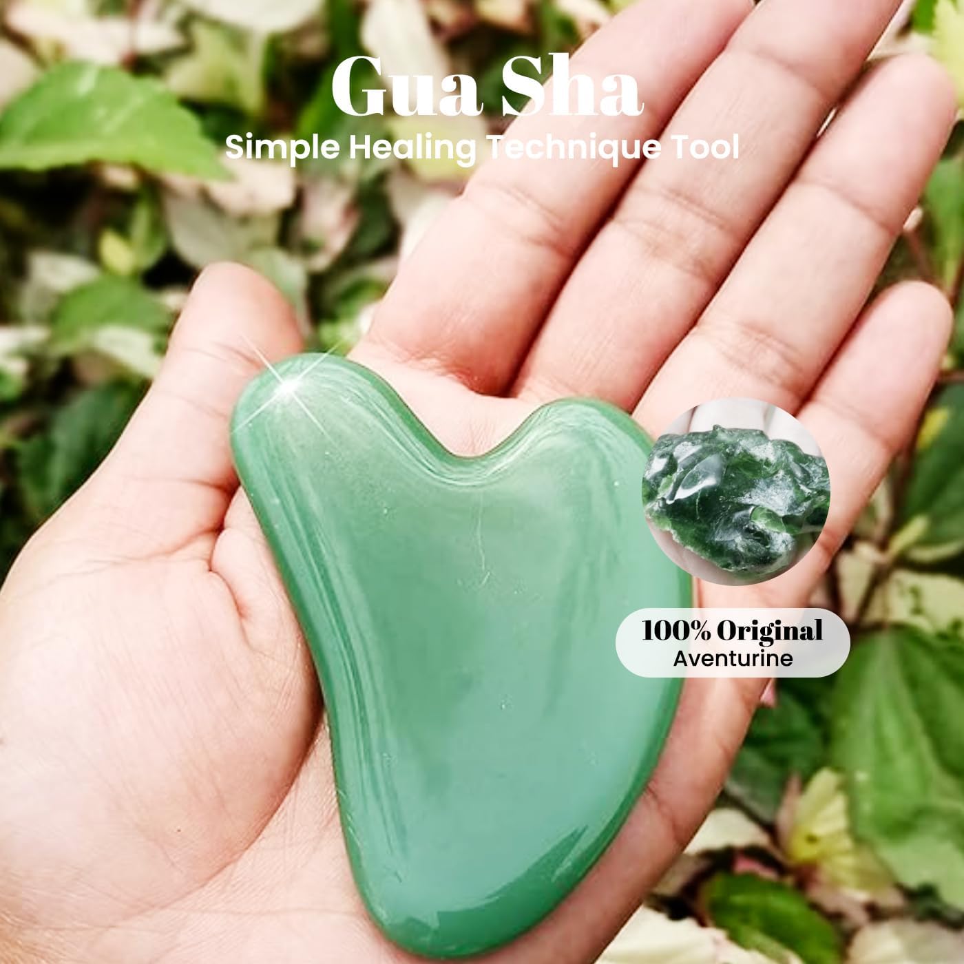 Gua Sha Facial Tools & Face Roller by ROSELYNBOUTIQUE Original Face Massager for Puffiness Wrinkless Skin Care Routine - Self Care Gift for Men Women (Aventurine)