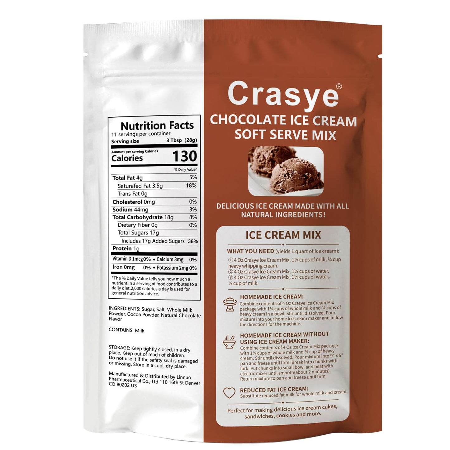 Ice Cream Mix Chocolate Soft Serve Mix Soft Serve Mixes Base Powder Homemade for Ice Cream Maker Machine - 10 Ounce