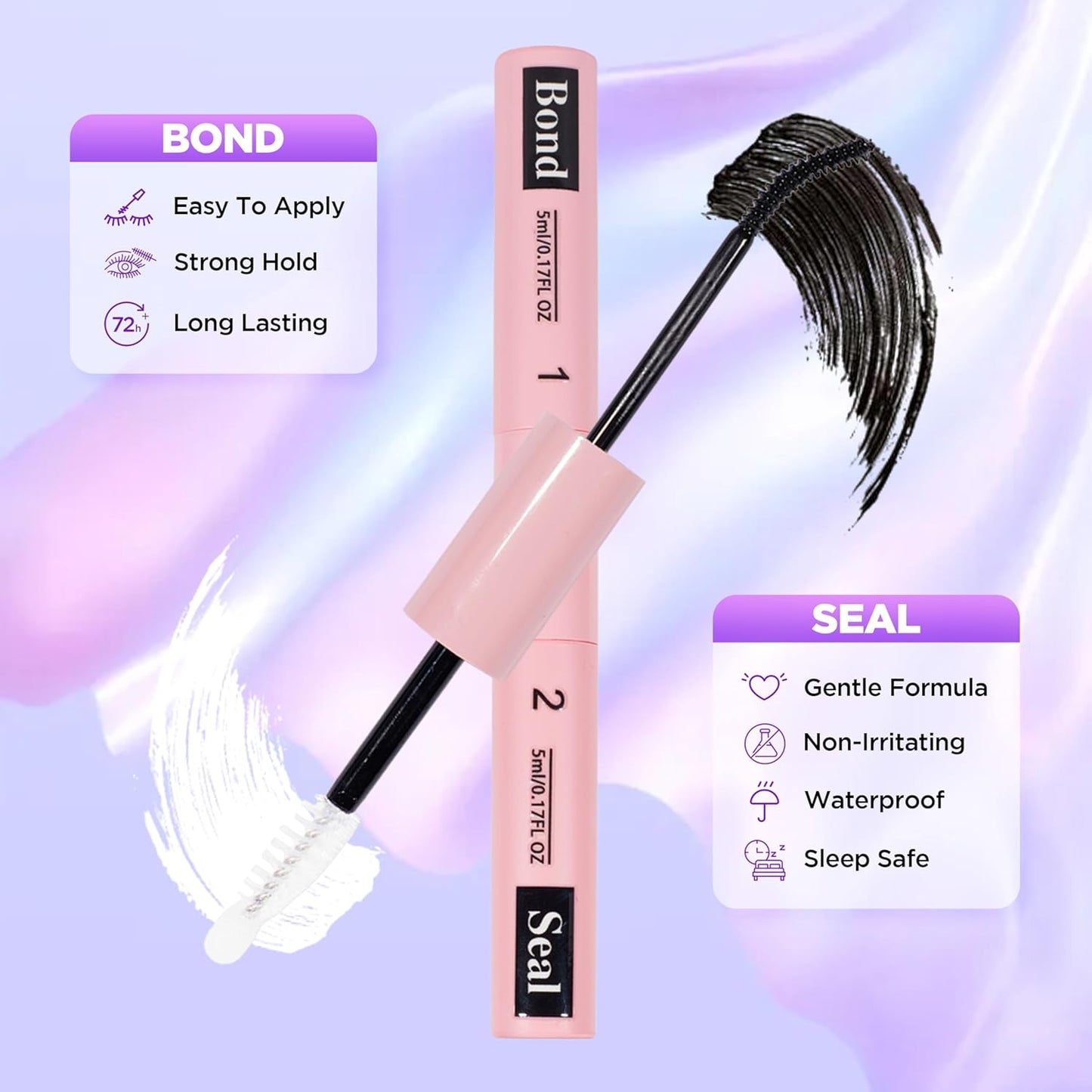 Lash Extension Kit DIY Lash Clusters Kit Eyelash Extensions Individual Lashes Extensions with (Lash Bond and Seal,Tweezers,280Pcs, 200D,10-18mm)