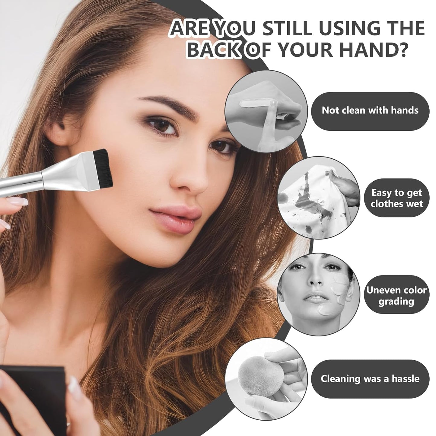 Make Up Spatula Tool Including Makeup Mixing Palette, Spatula Brush, Powder Puff, Color Stick, Makeup Accessories Set for Mixing and Save Cosmetics