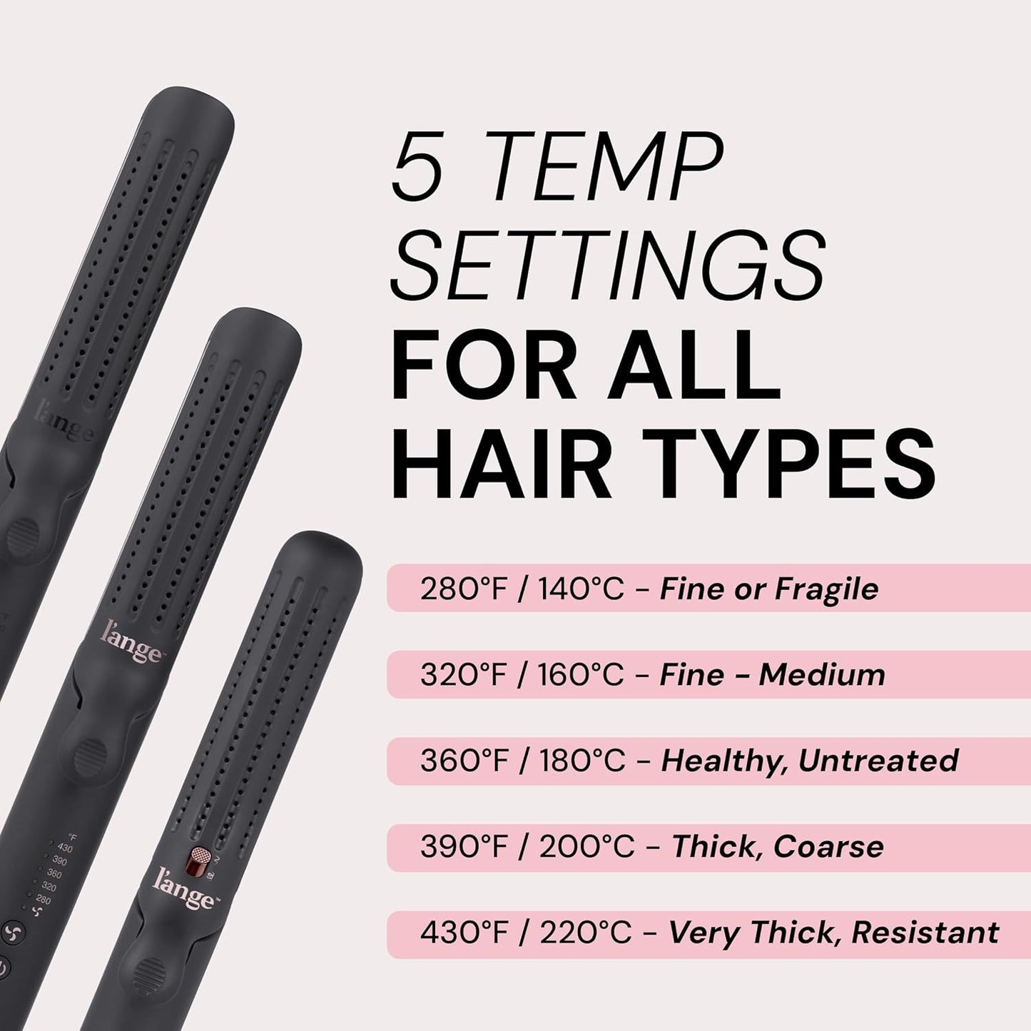L'ANGE HAIR Le Duo Standard 360° Airflow Styler | 2-in-1 Curling Wand & Titanium Flat Iron Hair Straightener | Professional Hair Curler with Cooling Air Vents | Dual Voltage & Adjustable Temp (Black)