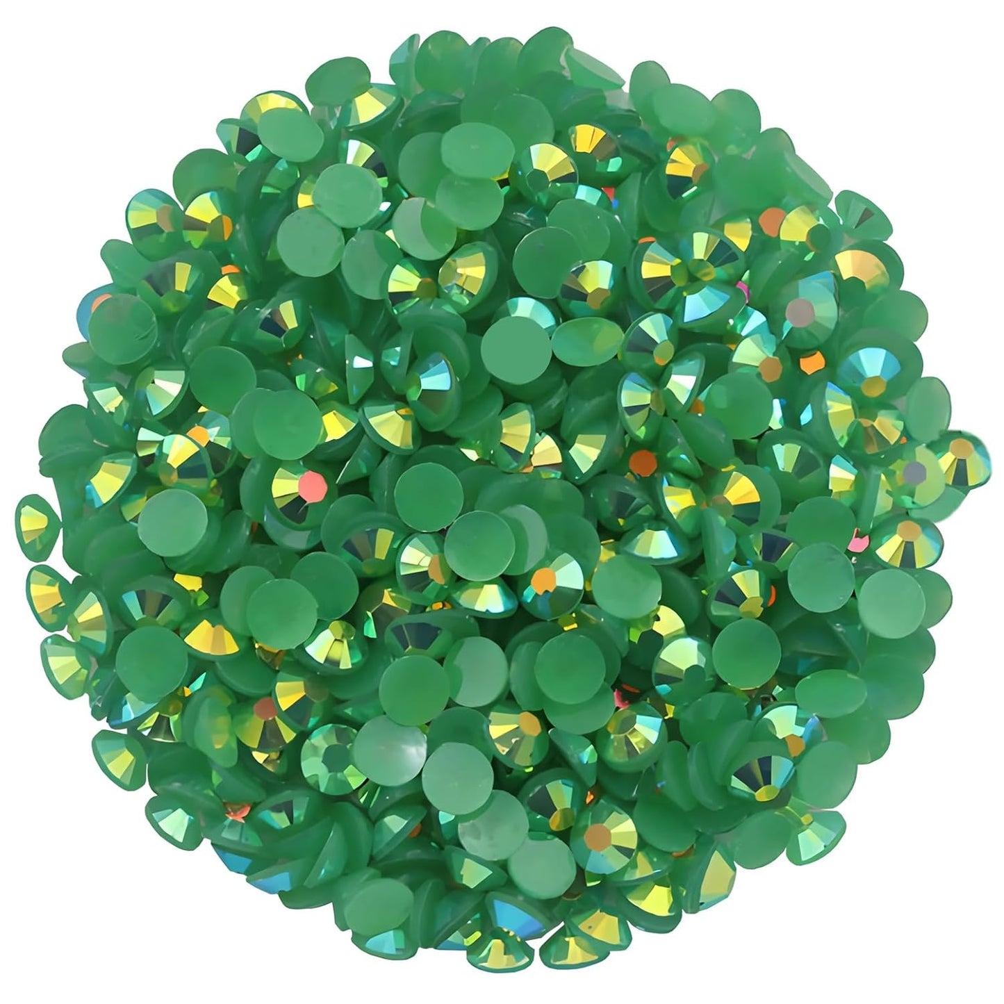2250 Pcs SS16 4mm AB Flatback Rhinestones for Nails Art Crafts Glitter Round Shine Gems Crystals DIY Clothes Shoes （Dark Green AB）