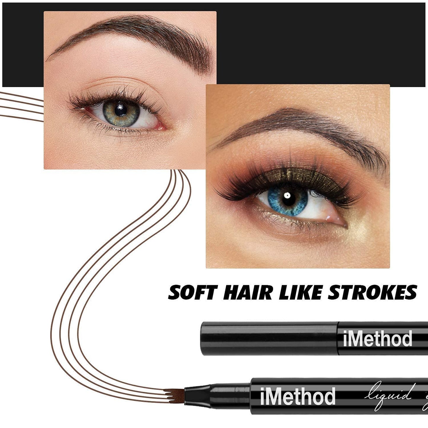 iMethod Eyebrow Pen - iMethod Eye Brown Makeup, Eyebrow Pencil with a Micro-Fork Tip Applicator Creates Natural Looking Brows Effortlessly and Stays on All Day, Light Brown