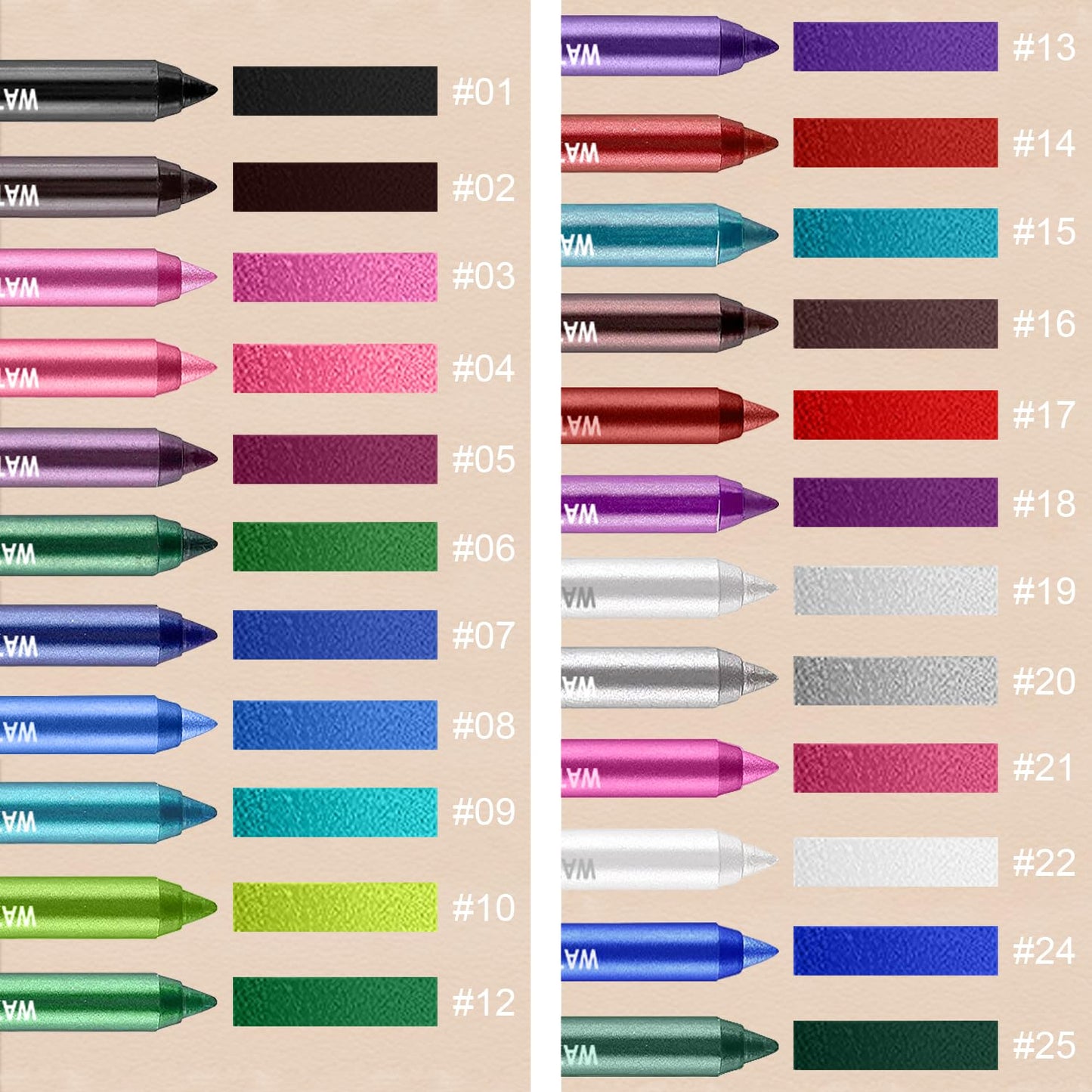 3 Colorful Eyeliner Pen Set, Eye Shadow Pencil, Pearl Eyeliner Kit Metallic Glitter Colored Eye liner for Women Eye&Lip Liner Professional Waterproof Eye Makeup (3PCS D)