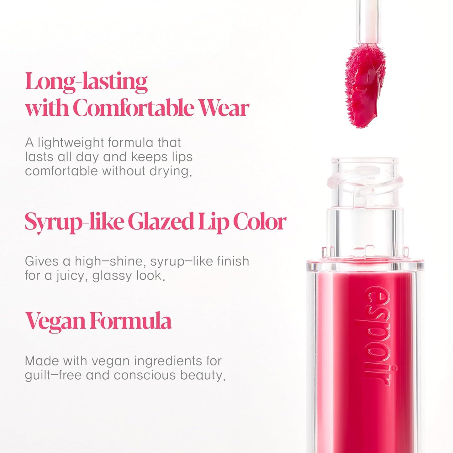 Espoir Couture Lip Tint Glaze #11 Butter Bell 0.14oz | Volumizing Lip Stain with Syrupy Shine | Long-Lasting & Vibrant Color for Radiant Lip Look | Moisturizing & Glossy Lip Tint | Korean Lip Makeup