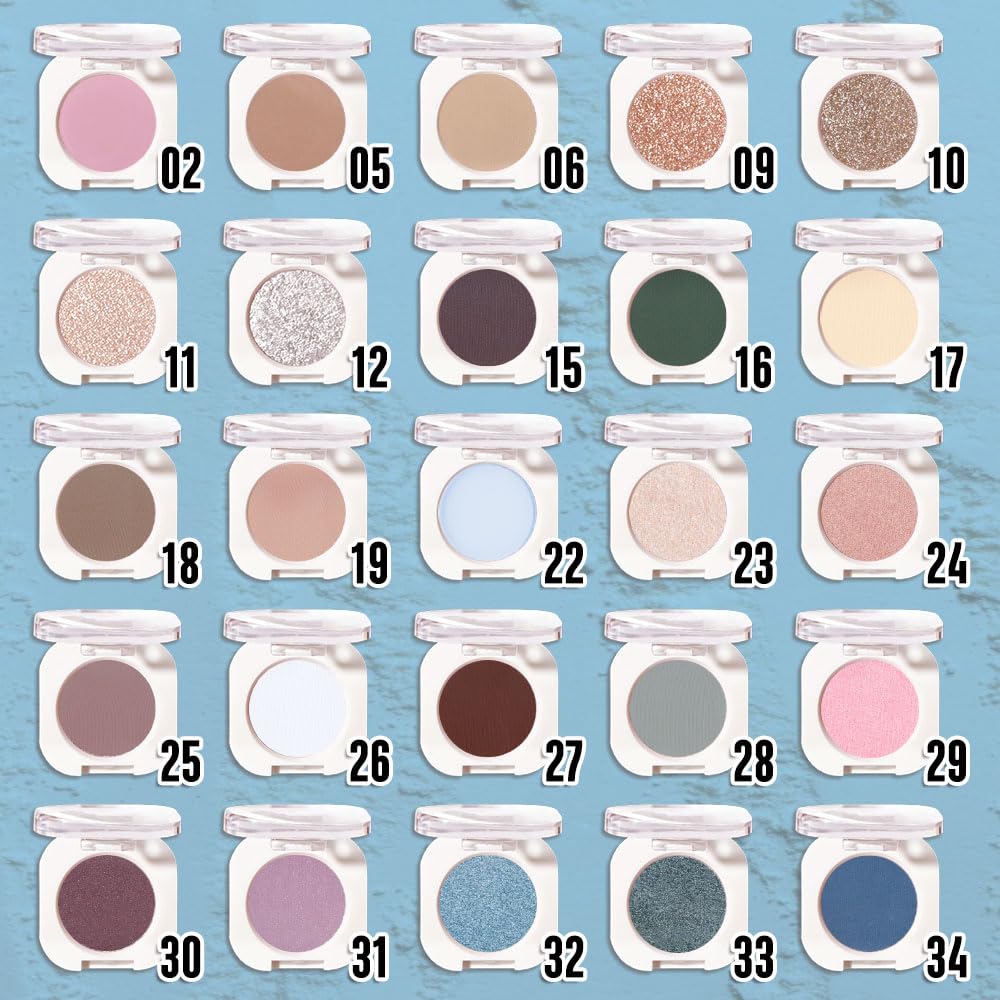 Single Matte Eye Shadow Palette Makeup, Sky Blue Eyeshadow for Women Halloween Birthday Party Wear, Monochrome Eye Shadow Makeup, Pigmented Waterproof Sombras Para Ojos, 32