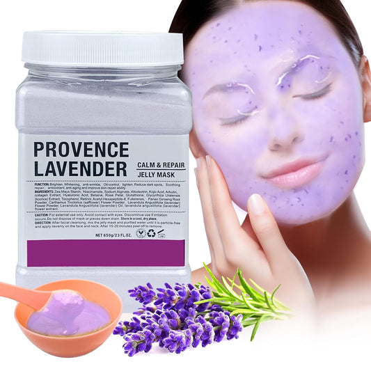 Jelly Mask for Facials Professional, Hydrating & Moisturizing Peel-Off Natural Gel Face Mask SkinCare, Professional Spa Use Jelly Face Masks, Deep Hydration & Glow 23 Fl Oz (Lavender)