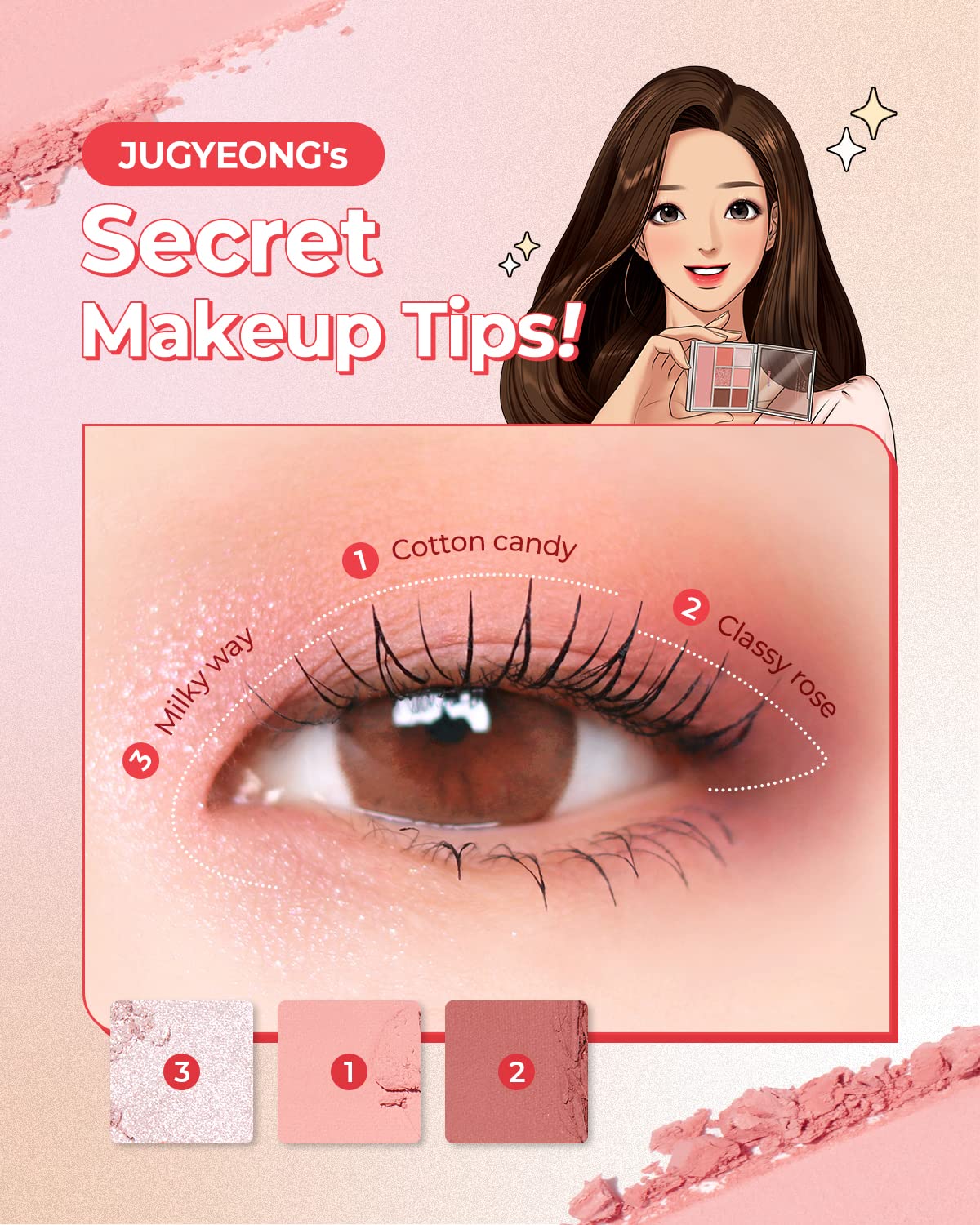 AMTS x True Beauty Edition - Some Love EyeShadow Makeup Palette | Matte Shimmer Metallic, Long Lasting, Cheek blush, All My Things, K Beauty, Pink Gold makeup