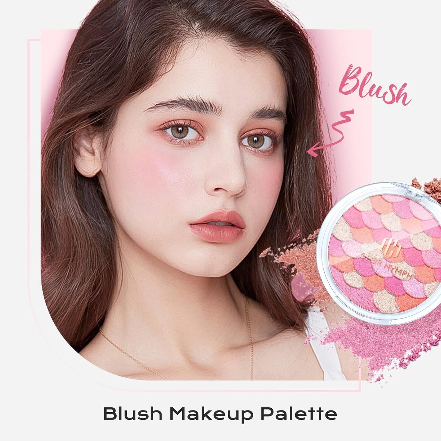 Color Nymph Powder Blush & Highlighter Makeup Set | Multi-Purpose Highlighter Palette | Highly Pigmented Soft Shimmer Face Blush Powder Palette | Vegan & Cruelty-Free, Mermaid Make up Design