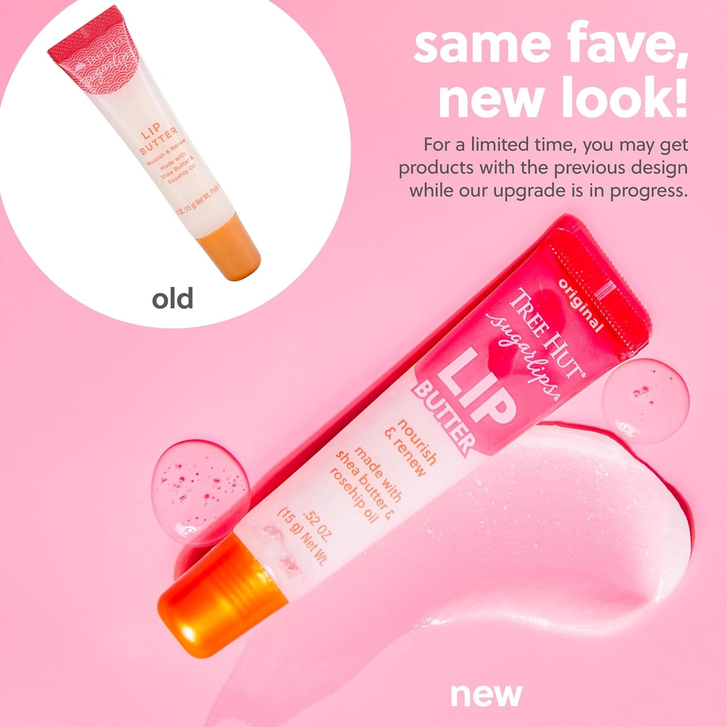 Tree Hut Sugarlips Original Lip Butter | Lock in Moisture & Nourish Skin for Full, Hydrated Lips | Essential Lip Care | 0.52 fl oz.