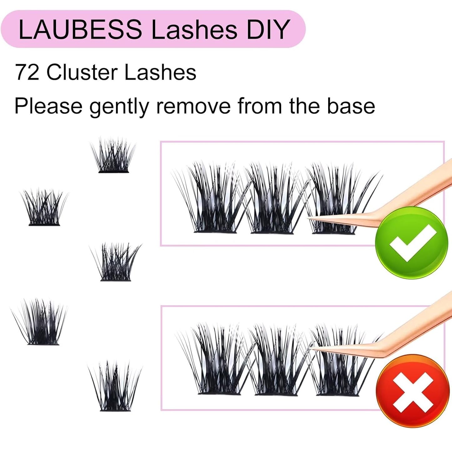 Cluster Lashes 72 Individual Lashes D Curl Lash Clusters Volume Eyelash Clusters DIY Lash Extension Kit Fluffy Cluster Eyelash Extensions (01-0.07D, 14mm)